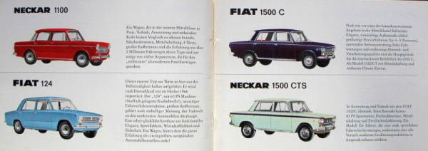 Fiat Modellprogramm 1965 "Jede Größe - Jede Leistung" Automobilprospekt (6896)